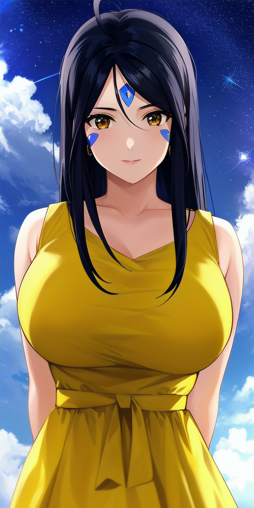 13150-3063716524-_lora_SkuldV2_0.7_ skuld_(aa_megami-sama), huge_breasts, standing, solo, arms_behind_back, starry_sky, blue_facial_mark_forehead.png